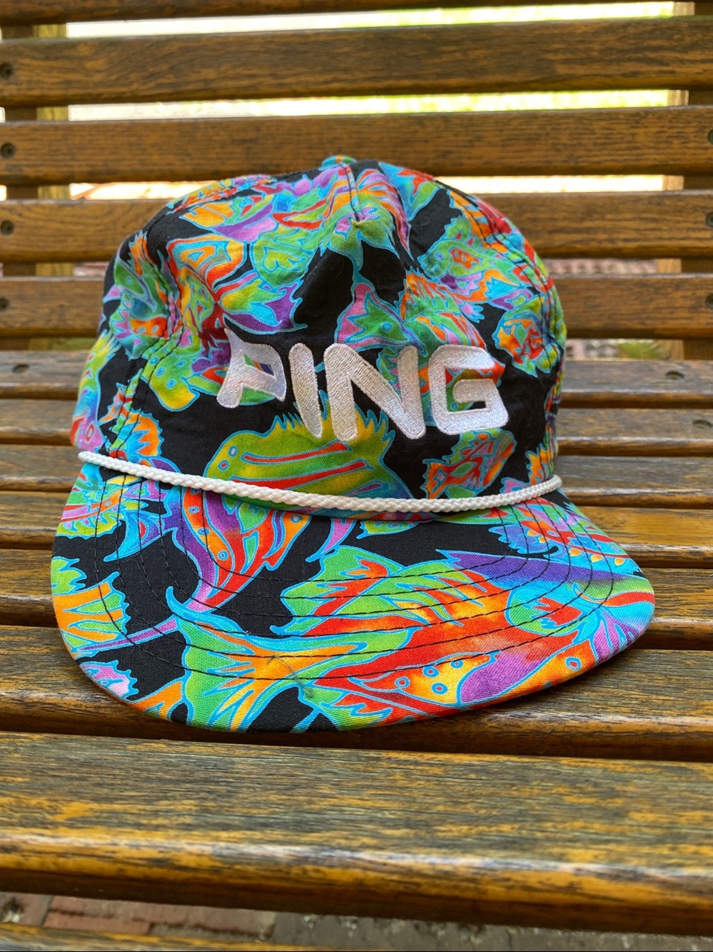 PING USA colorful fish Golf Hat 5 panel Trucker